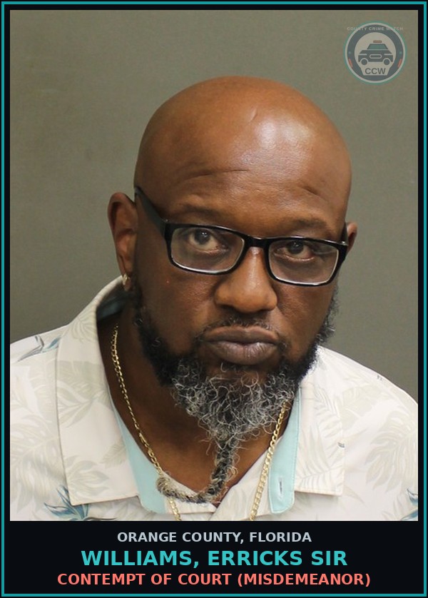 Booking mugshot of WILLIAMS, ERRICKS SIR in Orange County