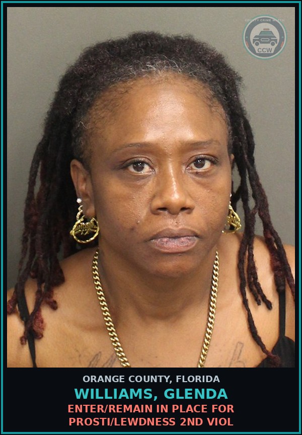 Booking mugshot of WILLIAMS, GLENDA in Orange County