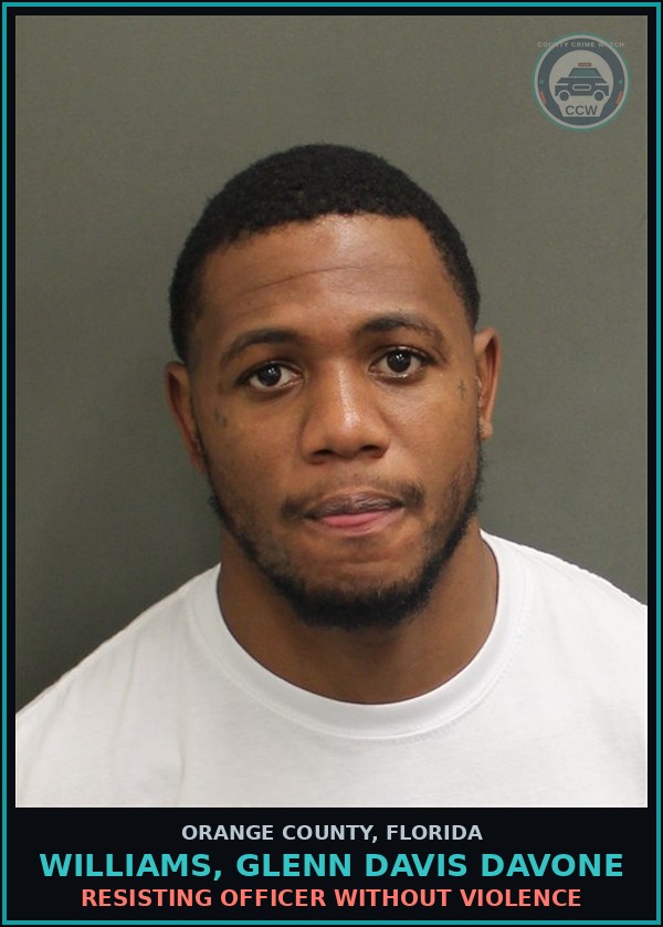 Booking mugshot of WILLIAMS, GLENN DAVIS DAVONE in Orange County