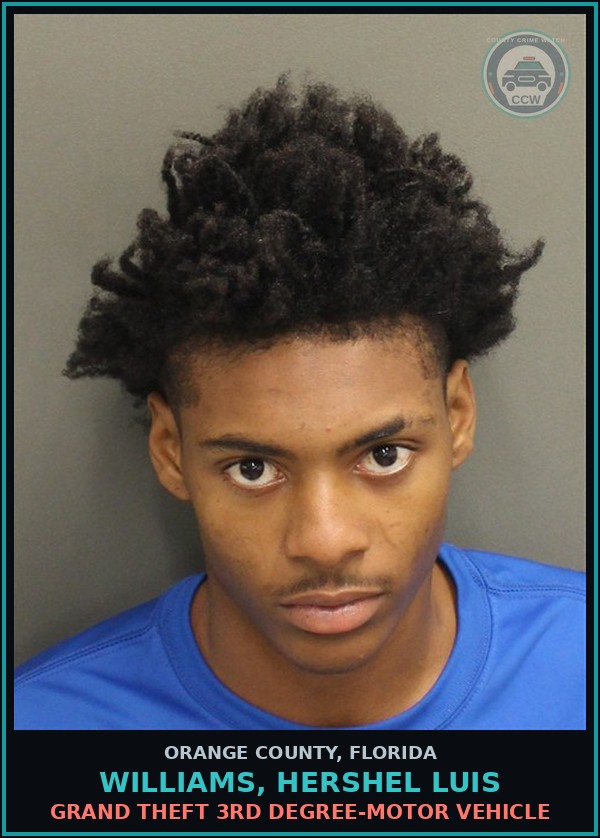 Booking mugshot of WILLIAMS, HERSHEL LUIS in Orange County