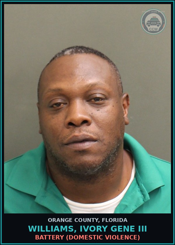 Booking mugshot of WILLIAMS, IVORY GENE III in Orange County