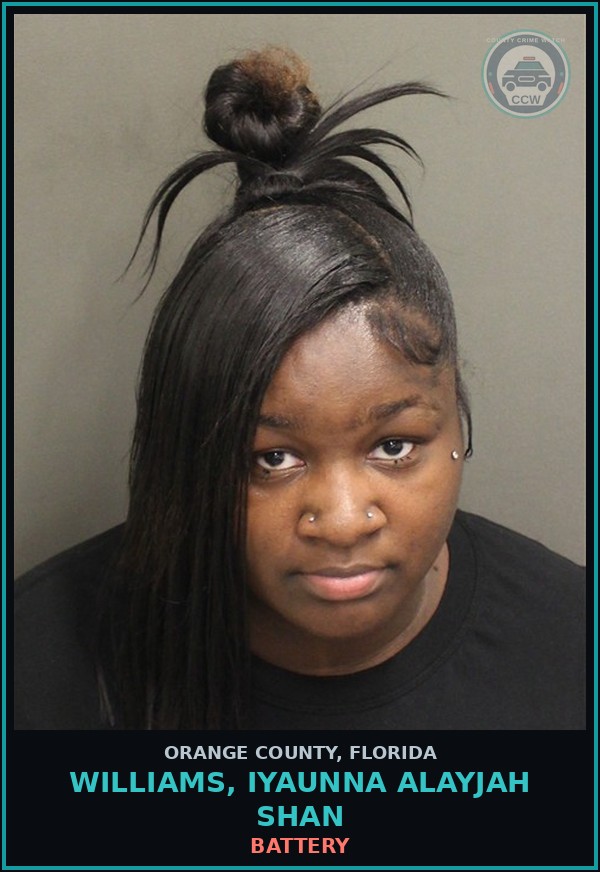 Booking mugshot of WILLIAMS, IYAUNNA ALAYJAH SHAN in Orange County