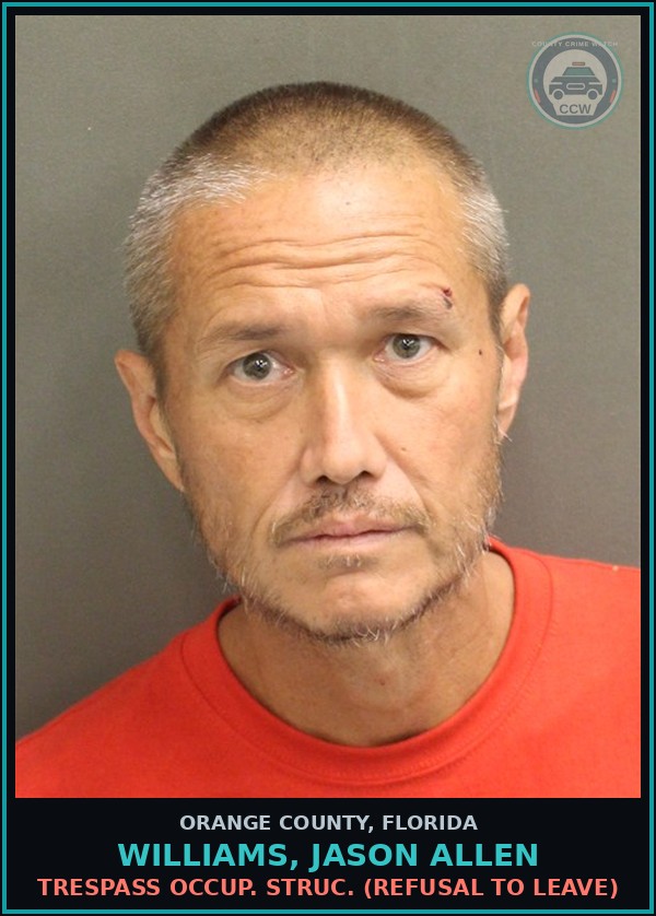 Booking mugshot of WILLIAMS, JASON ALLEN in Orange County