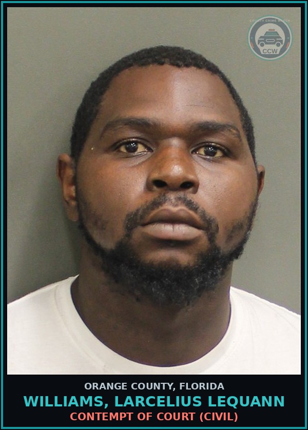 Booking mugshot of WILLIAMS, LARCELIUS LEQUANN in Orange County