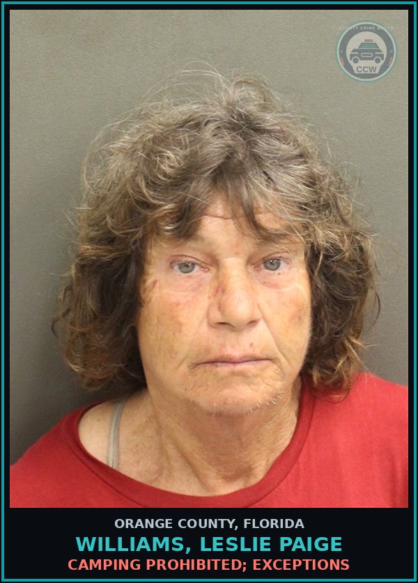 Booking mugshot of WILLIAMS, LESLIE PAIGE in Orange County