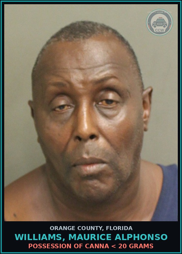 Booking mugshot of WILLIAMS, MAURICE ALPHONSO in Orange County