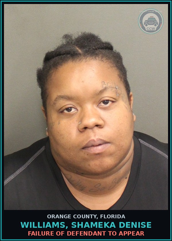 Booking mugshot of WILLIAMS, SHAMEKA DENISE in Orange County