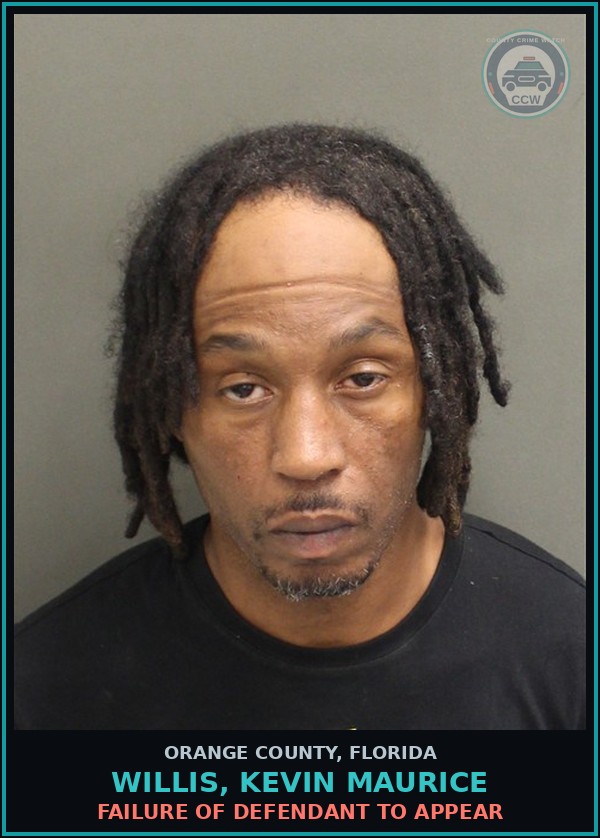 Booking mugshot of WILLIS, KEVIN MAURICE in Orange County