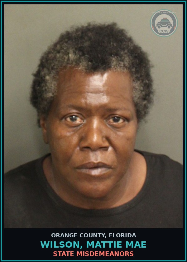 Booking mugshot of WILSON, MATTIE MAE in Orange County