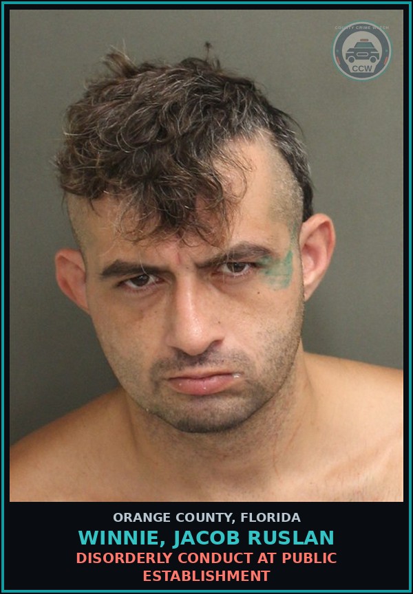Booking mugshot of WINNIE, JACOB RUSLAN in Orange County