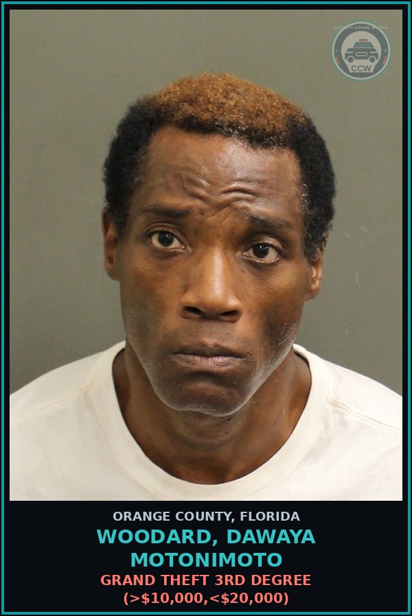 Booking mugshot of WOODARD, DAWAYA MOTONIMOTO in Orange County