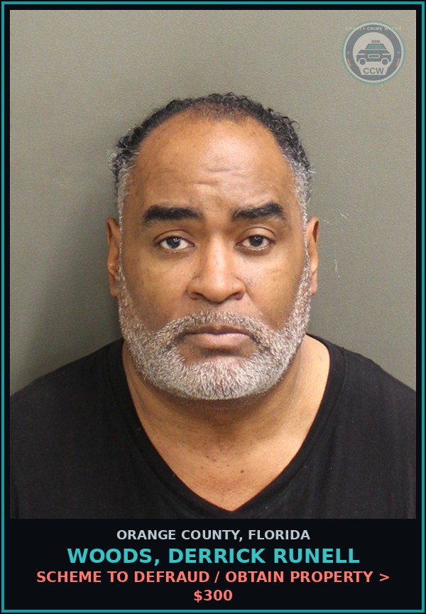 Booking mugshot of WOODS, DERRICK RUNELL in Orange County