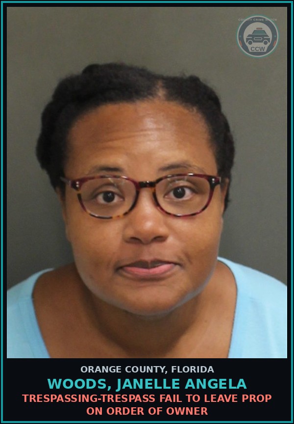 Booking mugshot of WOODS, JANELLE ANGELA in Orange County