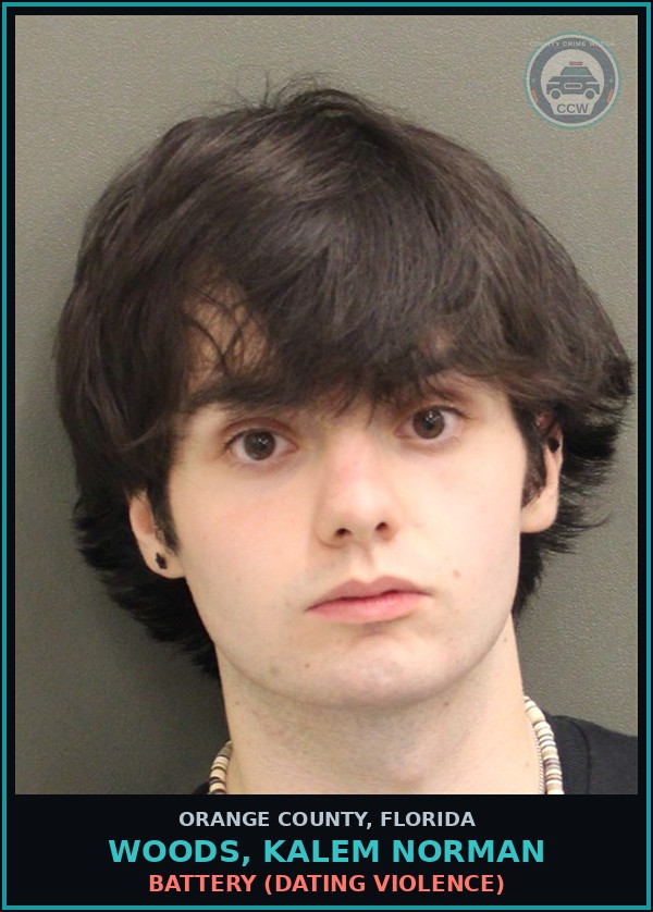 Booking mugshot of WOODS, KALEM NORMAN in Orange County