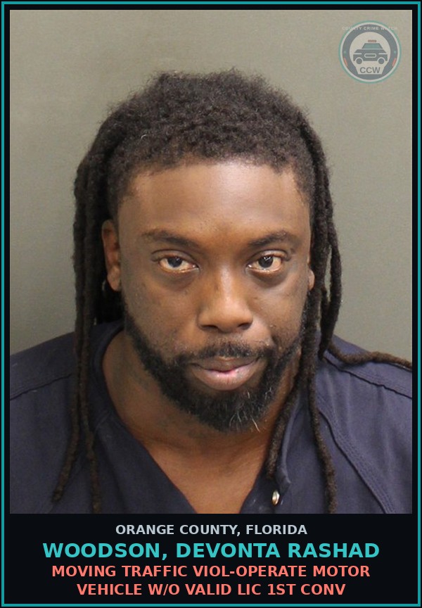 Booking mugshot of WOODSON, DEVONTA RASHAD in Orange County