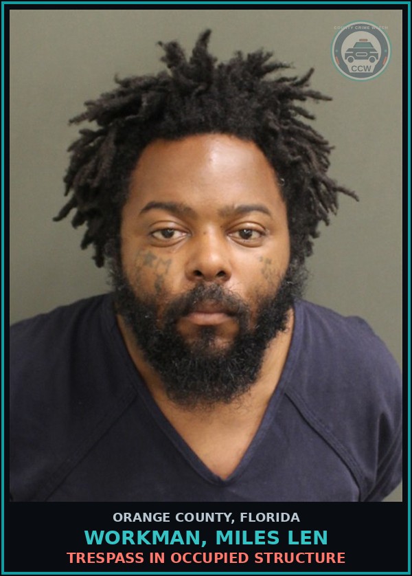 Booking mugshot of WORKMAN, MILES LEN in Orange County