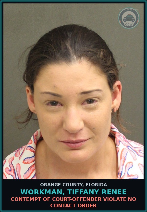 Booking mugshot of WORKMAN, TIFFANY RENEE in Orange County