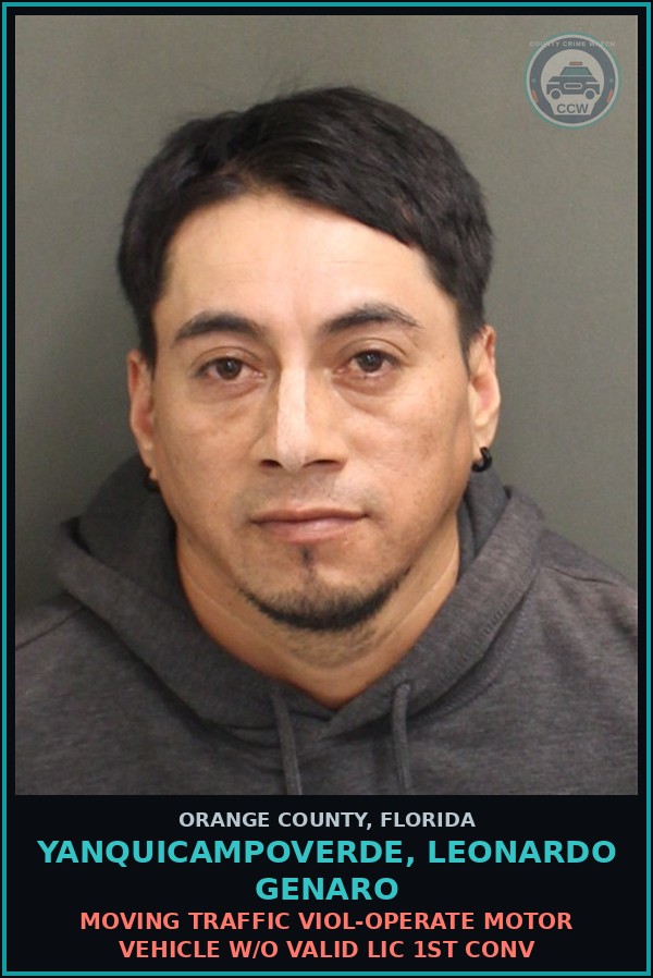 Booking mugshot of YANQUICAMPOVERDE, LEONARDO GENARO in Orange County