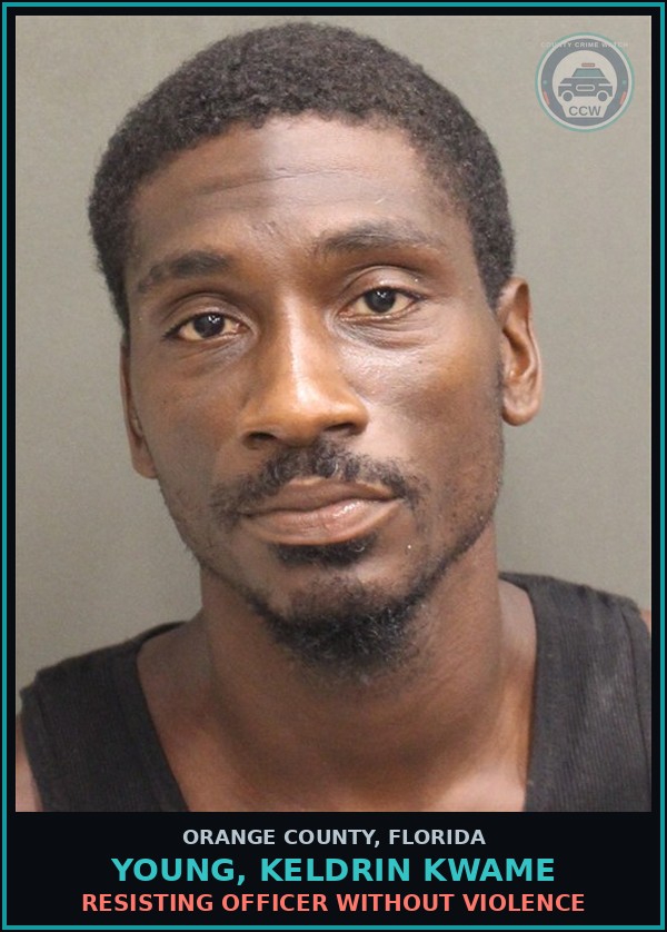 Booking mugshot of YOUNG, KELDRIN KWAME in Orange County