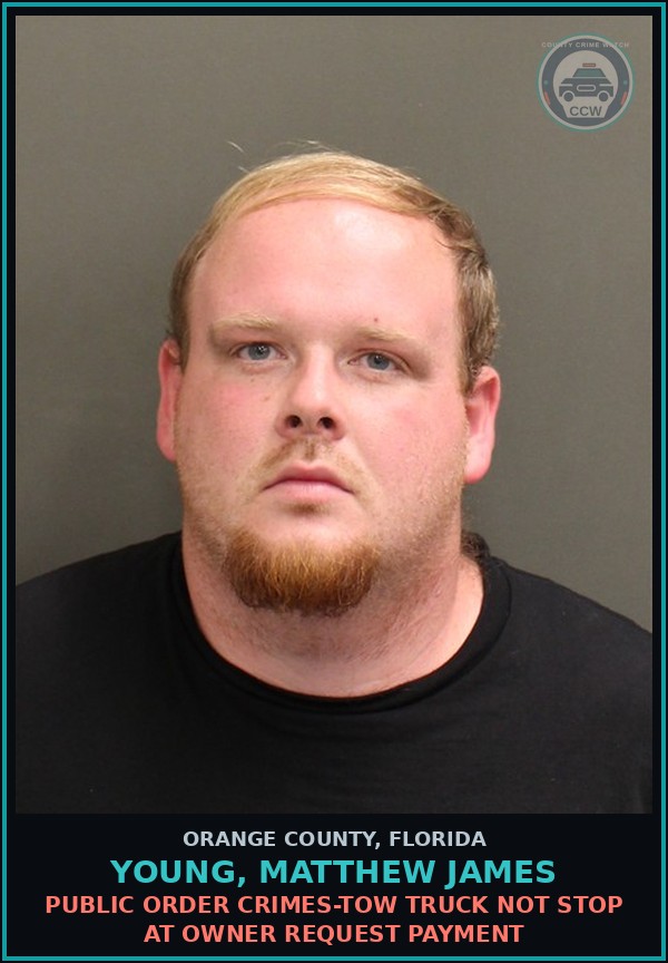 Booking mugshot of YOUNG, MATTHEW JAMES in Orange County
