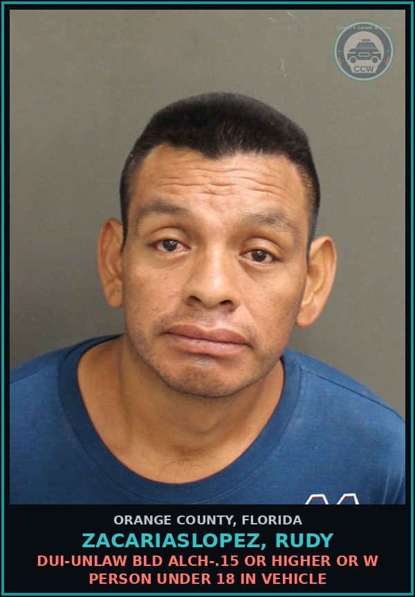 Booking mugshot of ZACARIASLOPEZ, RUDY in Orange County