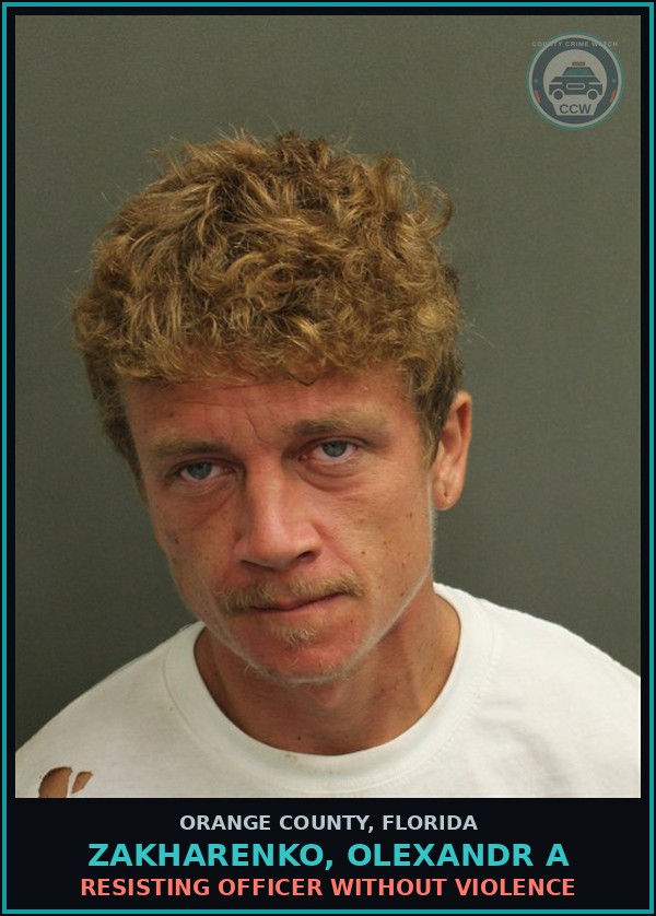Booking mugshot of ZAKHARENKO, OLEXANDR A in Orange County