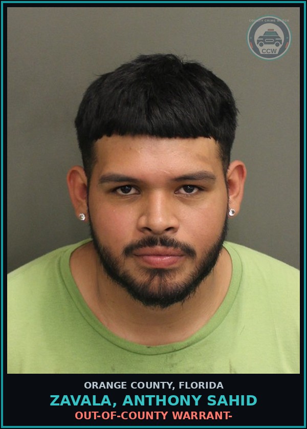 Booking mugshot of ZAVALA, ANTHONY SAHID in Orange County