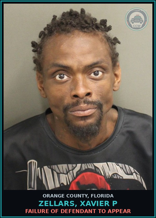 Booking mugshot of ZELLARS, XAVIER P in Orange County