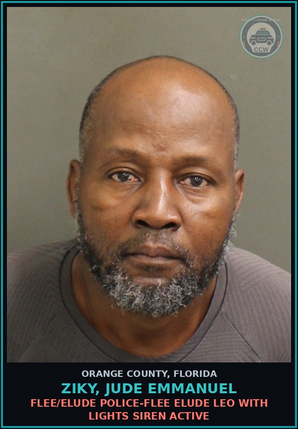Booking mugshot of ZIKY, JUDE EMMANUEL in Orange County