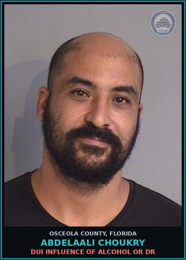 Booking mugshot of ABDELAALI CHOUKRY in Osceola County