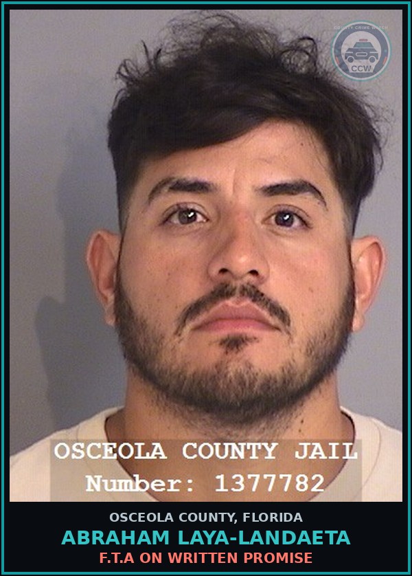 Booking mugshot of ABRAHAM LAYA-LANDAETA in Osceola County