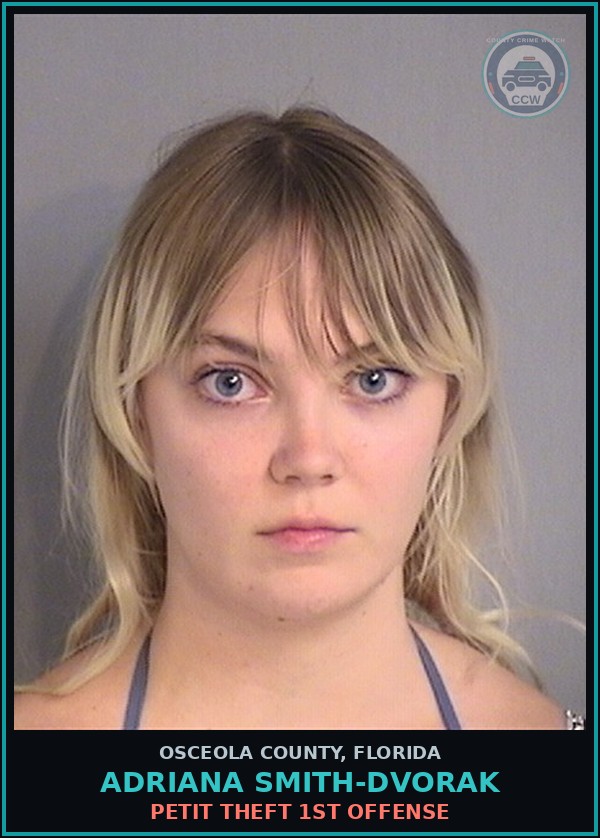 Booking mugshot of ADRIANA SMITH-DVORAK in Osceola County