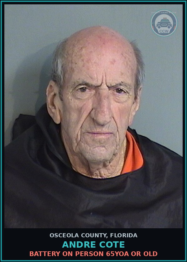 Booking mugshot of ANDRE COTE in Osceola County