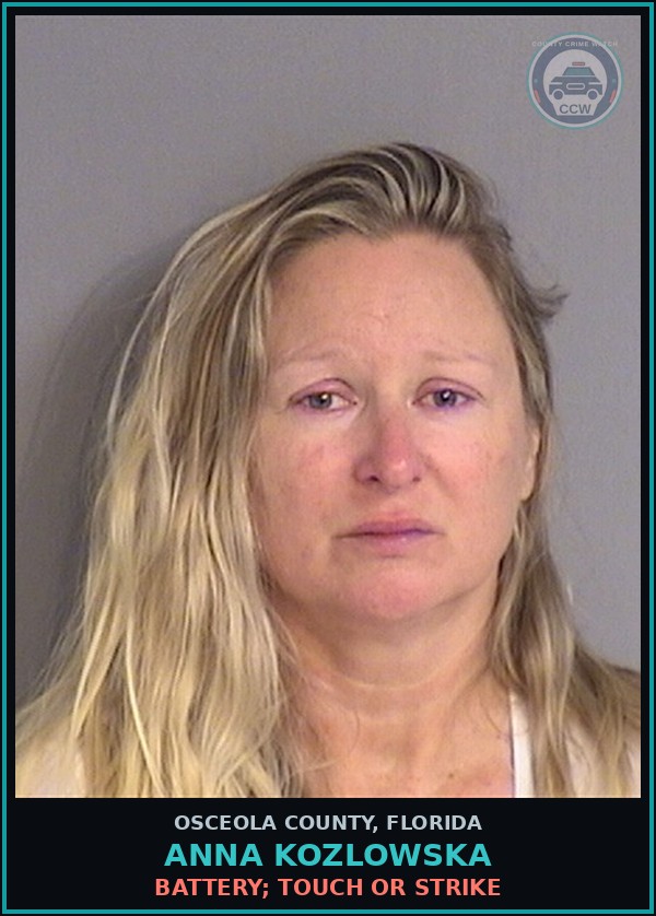 Booking mugshot of ANNA KOZLOWSKA in Osceola County