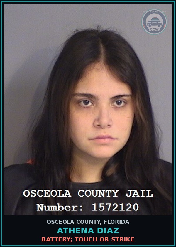 Booking mugshot of ATHENA DIAZ in Osceola County