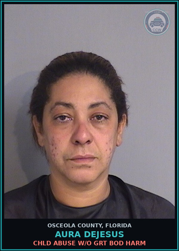 Booking mugshot of AURA DEJESUS in Osceola County