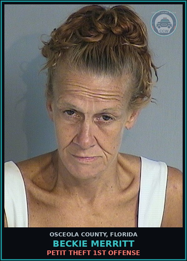 Booking mugshot of BECKIE MERRITT in Osceola County