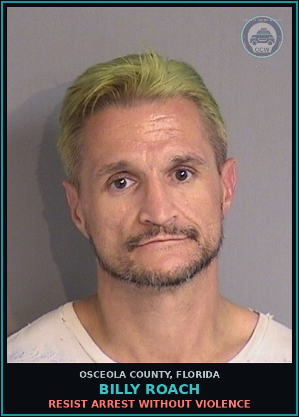 Booking mugshot of BILLY ROACH in Osceola County