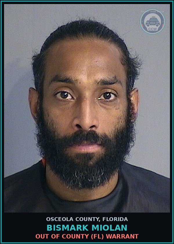 Booking mugshot of BISMARK MIOLAN in Osceola County