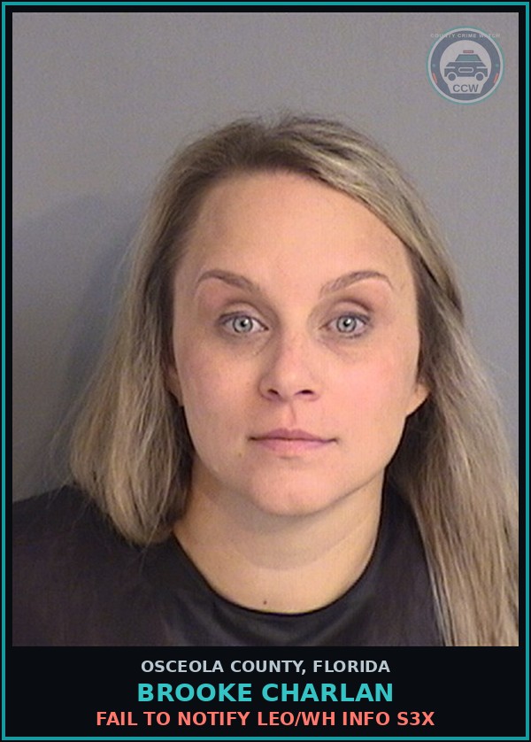 Booking mugshot of BROOKE CHARLAN in Osceola County