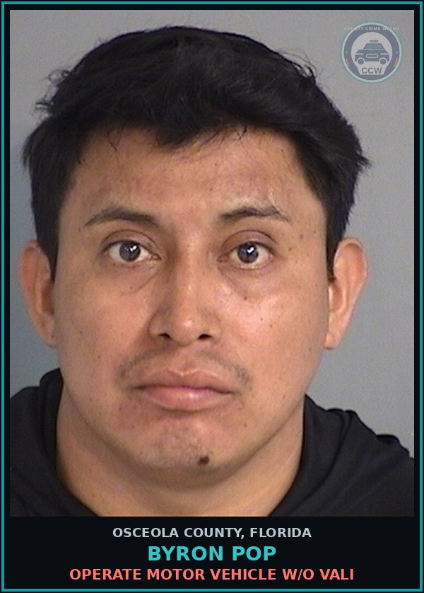 Booking mugshot of BYRON POP in Osceola County