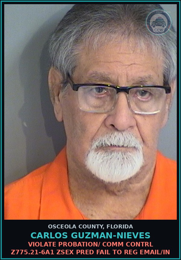 Booking mugshot of CARLOS GUZMAN-NIEVES in Osceola County