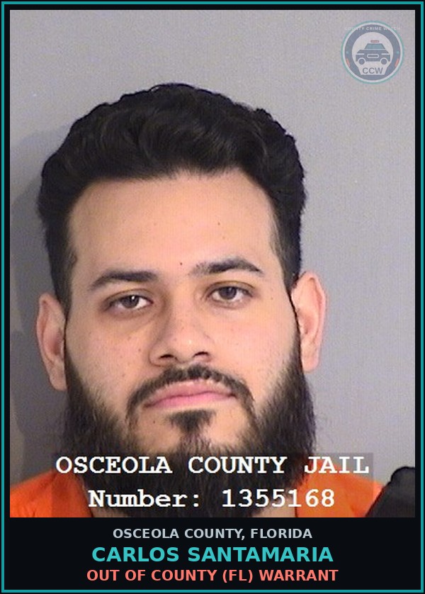 Booking mugshot of CARLOS SANTAMARIA in Osceola County