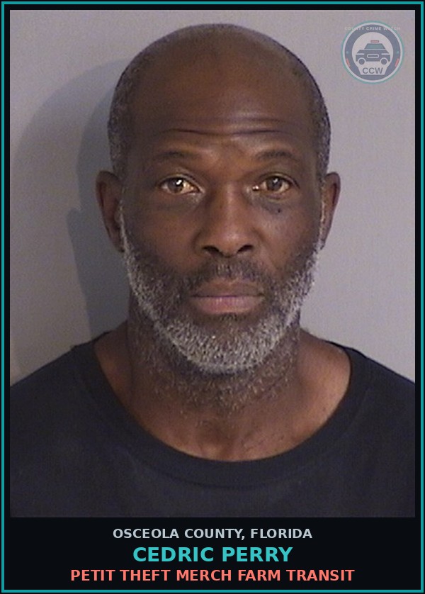 Booking mugshot of CEDRIC PERRY in Osceola County