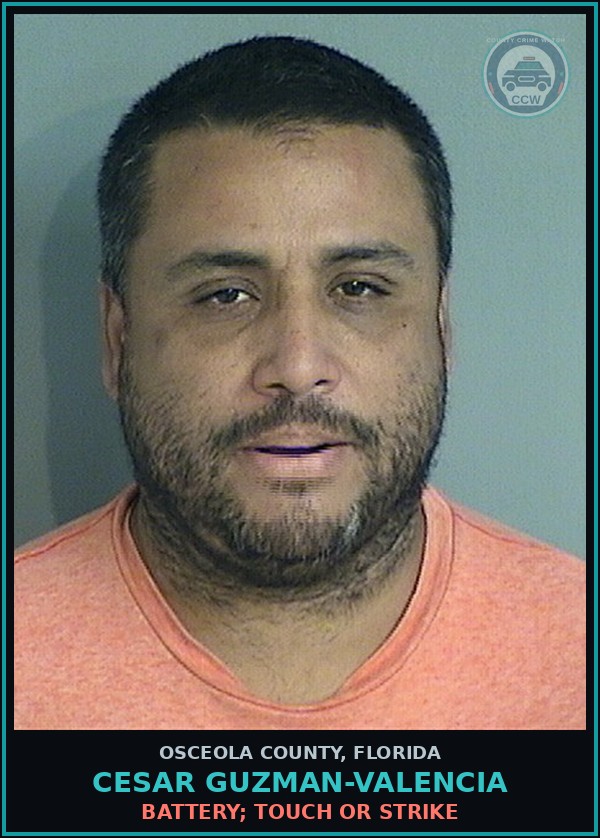 Booking mugshot of CESAR GUZMAN-VALENCIA in Osceola County