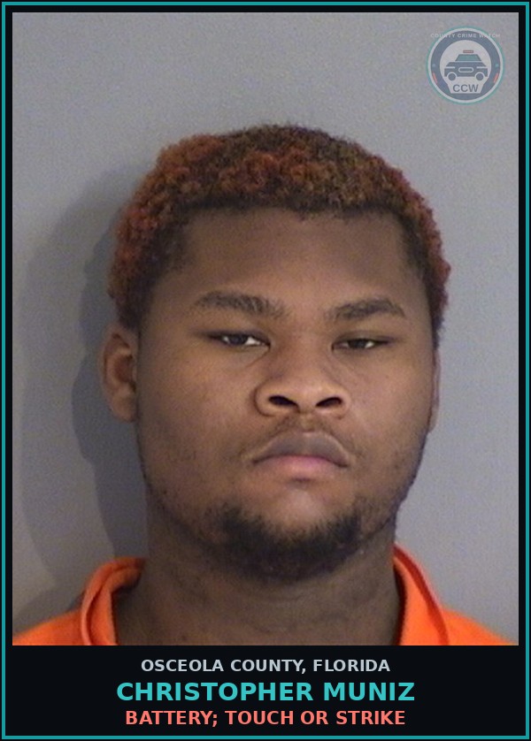 Booking mugshot of CHRISTOPHER MUNIZ in Osceola County