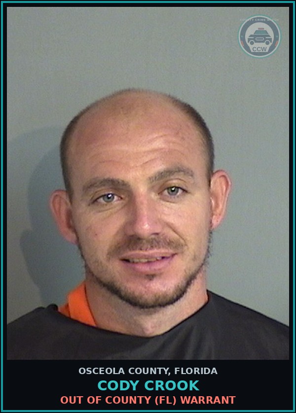 Booking mugshot of CODY CROOK in Osceola County