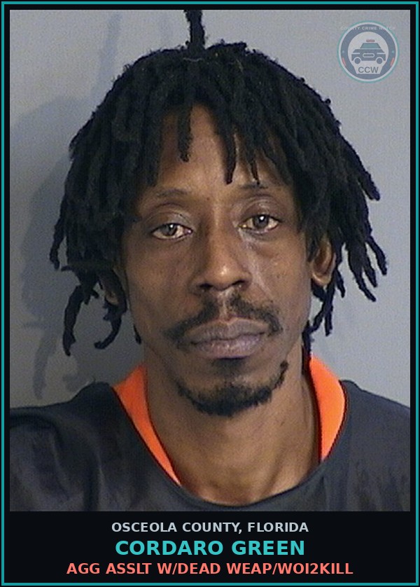 Booking mugshot of CORDARO GREEN in Osceola County