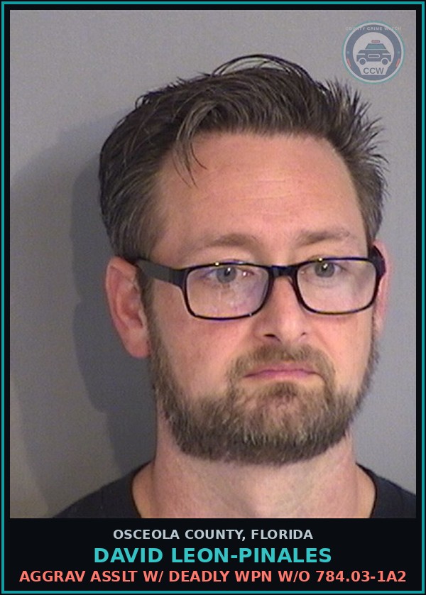 Booking mugshot of DAVID LEON-PINALES in Osceola County