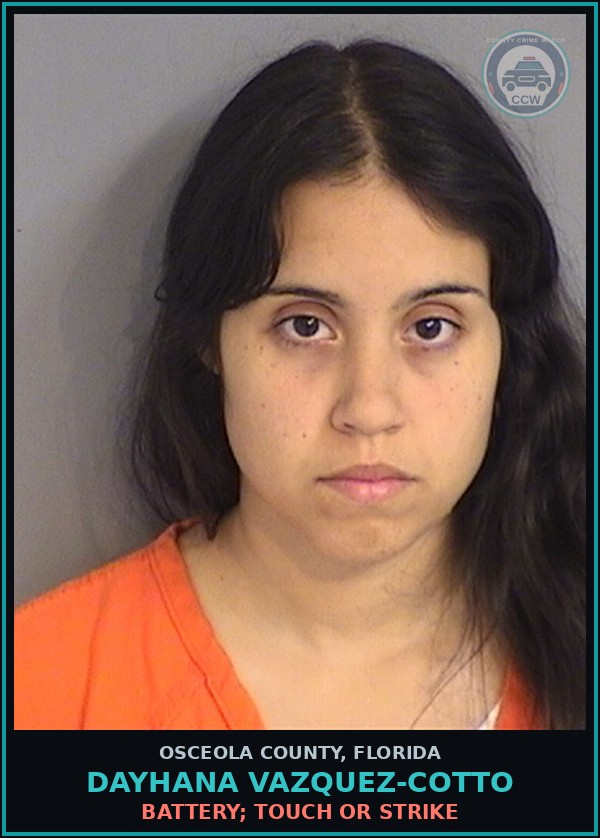 Booking mugshot of DAYHANA VAZQUEZ-COTTO in Osceola County